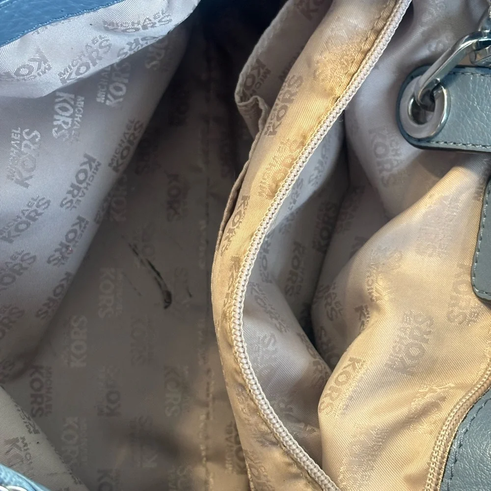 Michael Kors Slate Blue Leather Shoulder Bag